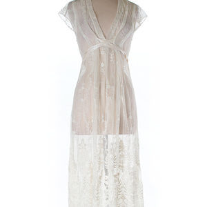 Shift lace beige casual dress